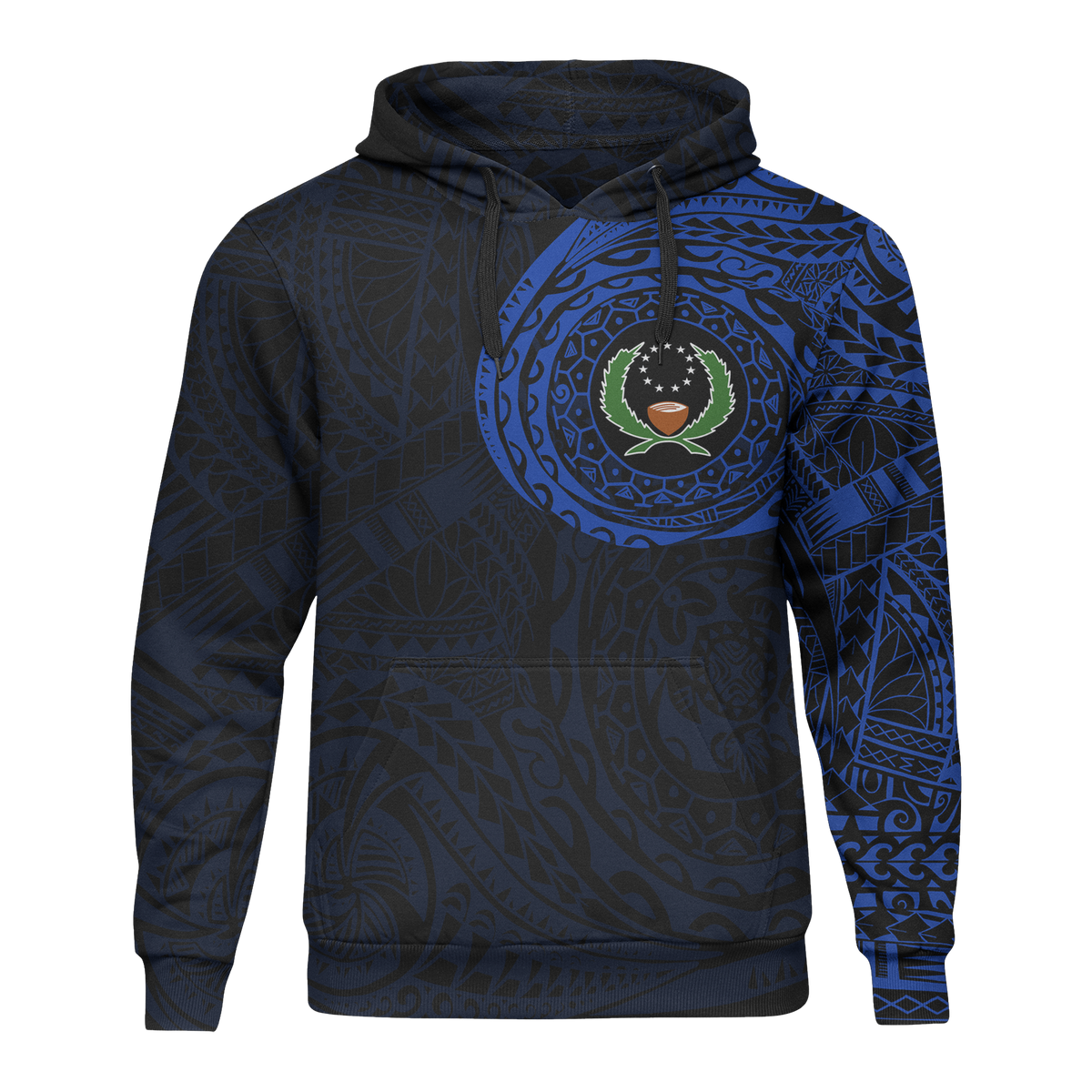 Micronesia All Over Print Hoodie Pohnpei In My Heart Blue Unisex Black - Polynesian Pride