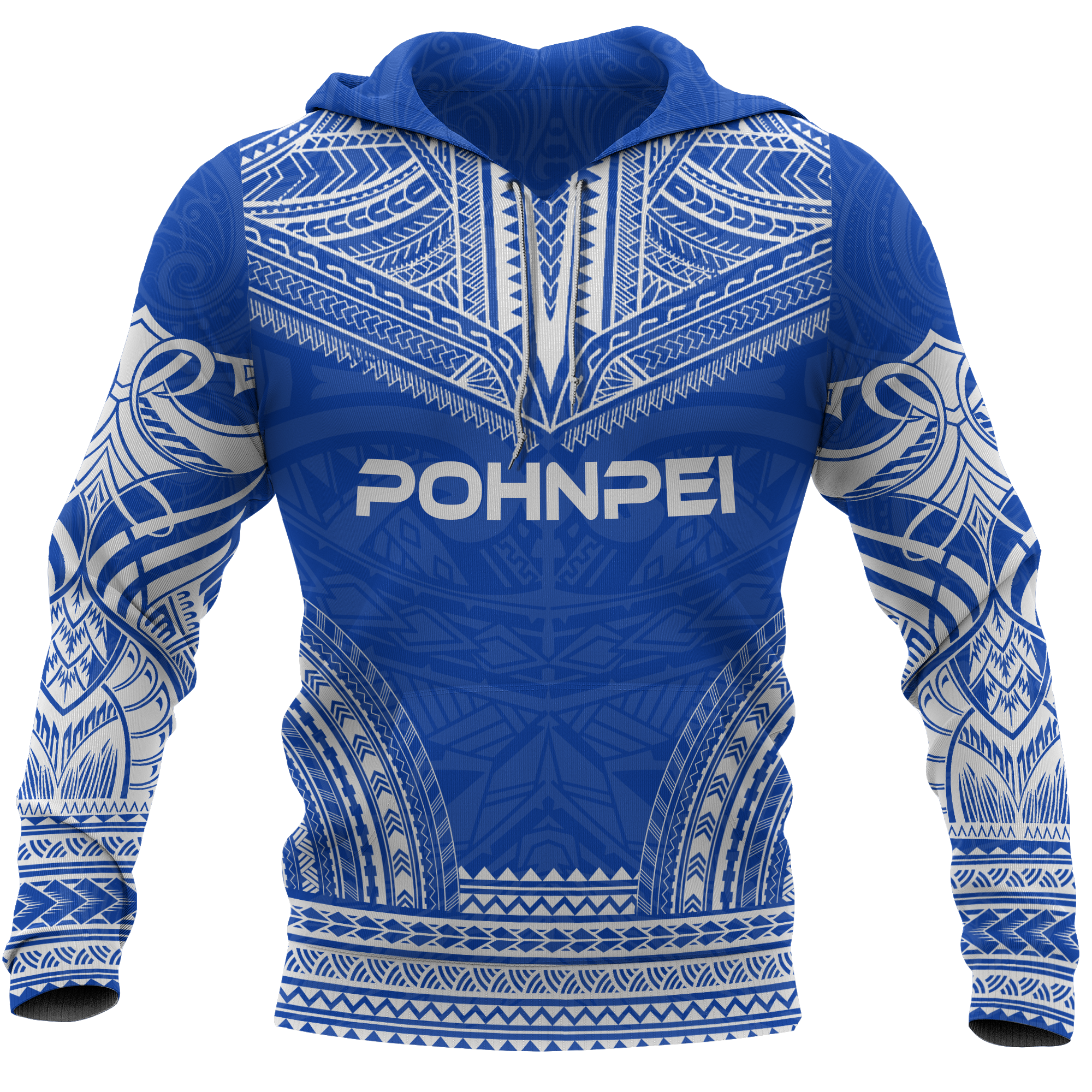 Pohnpei Polynesian Chief Hoodie Unisex Blue - Polynesian Pride