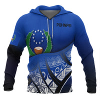 Pohnpei Coat of rms Hoodie Polynesian Pattern Unisex Blue - Polynesian Pride