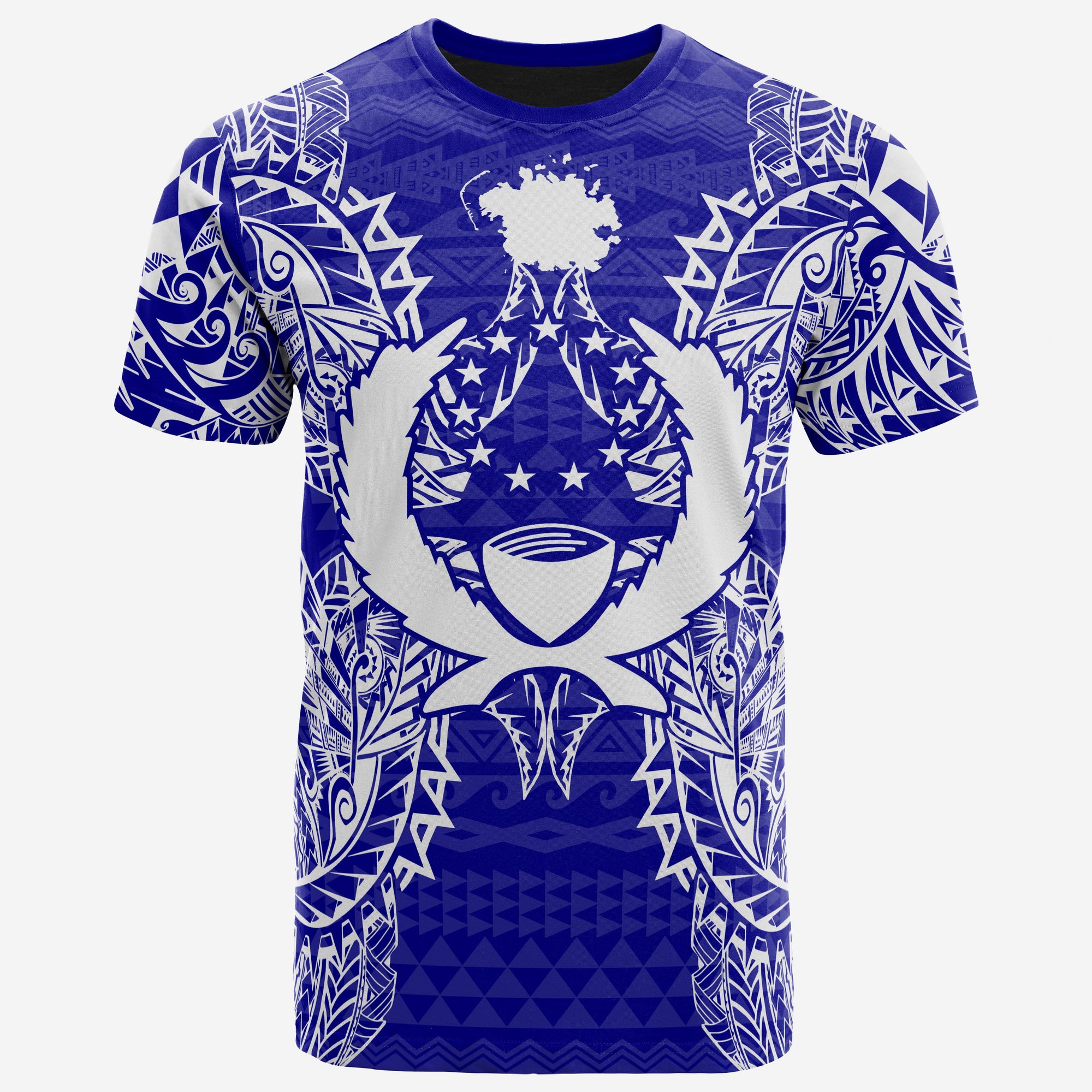 Pohnpei All T Shirt Pohnpei Flag Map Polynesian Tattoo Blue Unisex Blue - Polynesian Pride