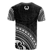 Pohnpei All Over T Shirt Pohnpei Flag Polynesian Tribal Black Version - Polynesian Pride