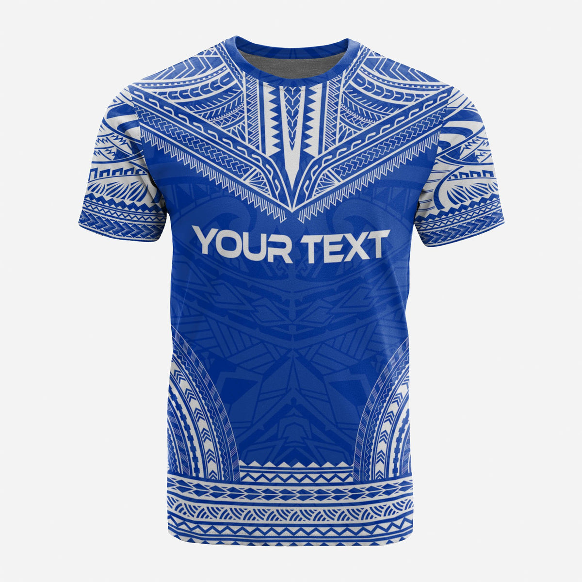 Pohnpei Custom T Shirt Pohnpei Flag Polynesian Chief Tattoo Blue Version Unisex Blue - Polynesian Pride