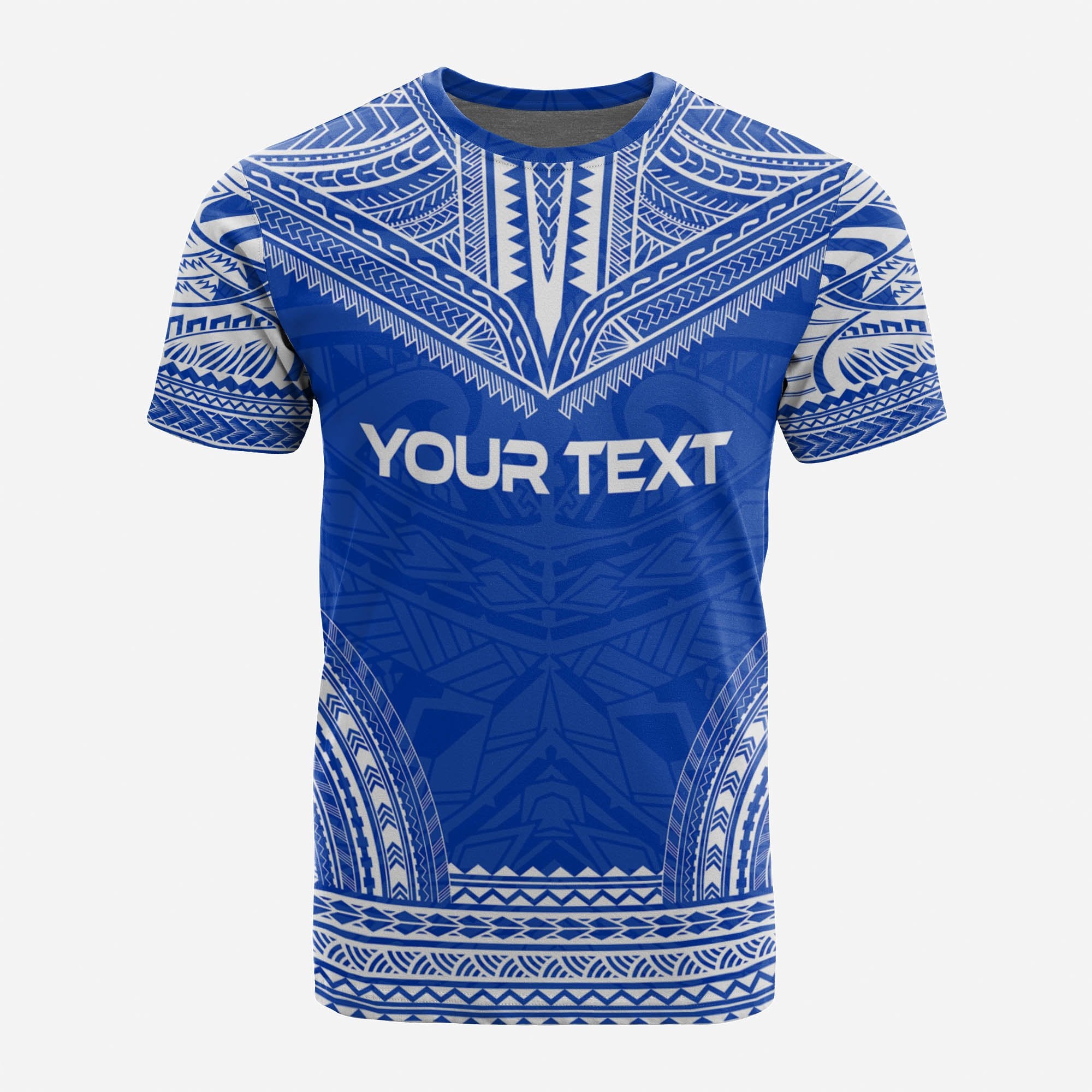 Pohnpei Custom T Shirt Pohnpei Flag Polynesian Chief Tattoo Blue Version Unisex Blue - Polynesian Pride