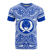 Pohnpei All T Shirt Pohnpei Coat Of Arms Polynesian Flag Color Unisex Blue - Polynesian Pride