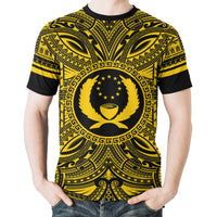 Pohnpei All T Shirt Pohnpei Coat Of Arms Polynesian Gold Black - Polynesian Pride