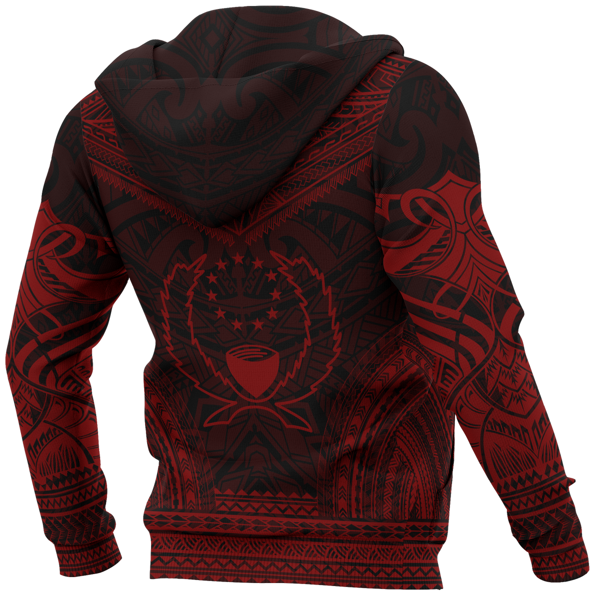 Pohnpei Polynesian Chief Hoodie Red Version - Polynesian Pride