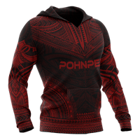 Pohnpei Polynesian Chief Hoodie Red Version - Polynesian Pride