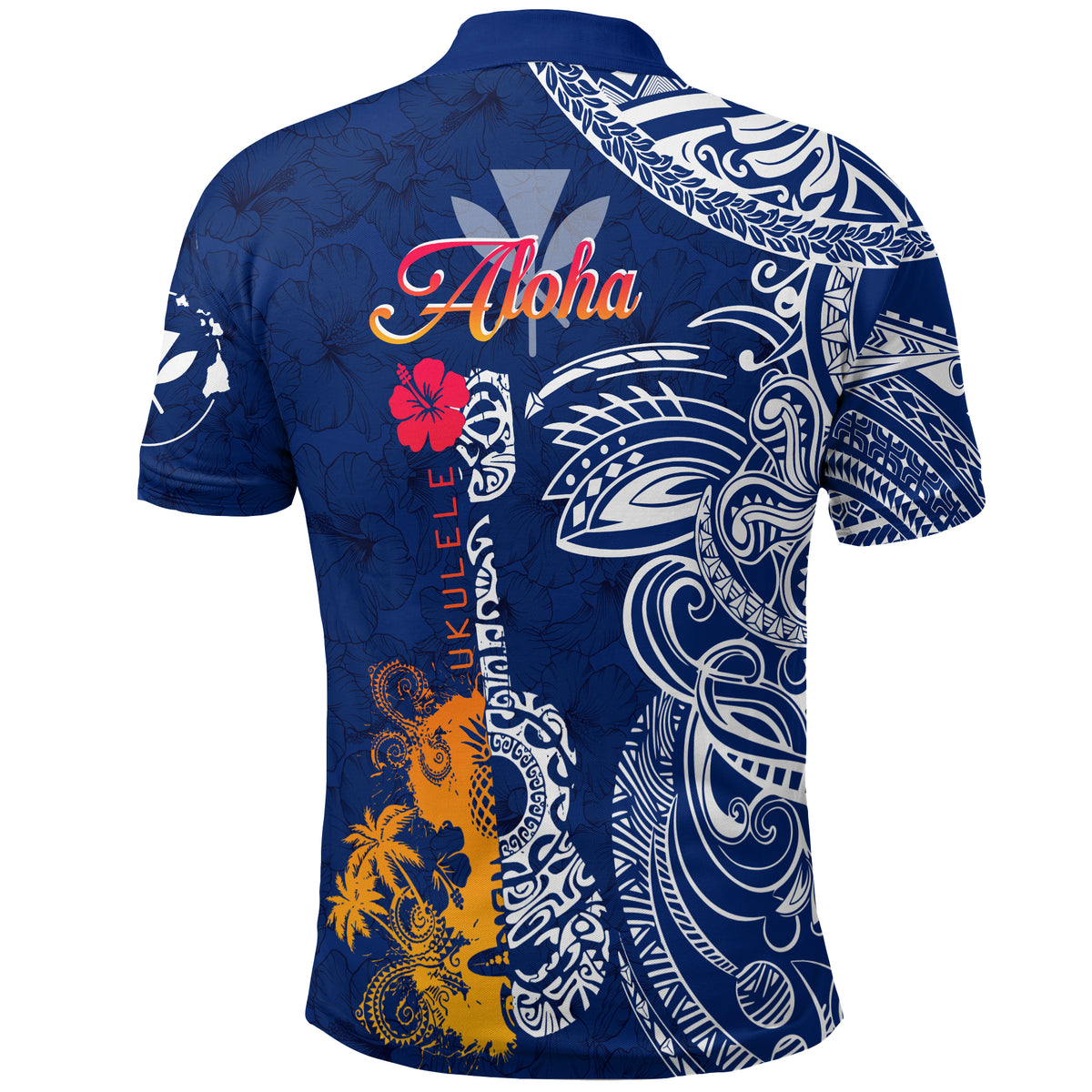 Hawaii Ukulele Unique Style Polo Shirt Hibiscus Pattern LT7 - Polynesian Pride