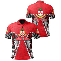 Custom Kolisi Tonga Polo Shirt Mate Maa Tonga Polynesian Style Version 2 Unisex Red - Polynesian Pride