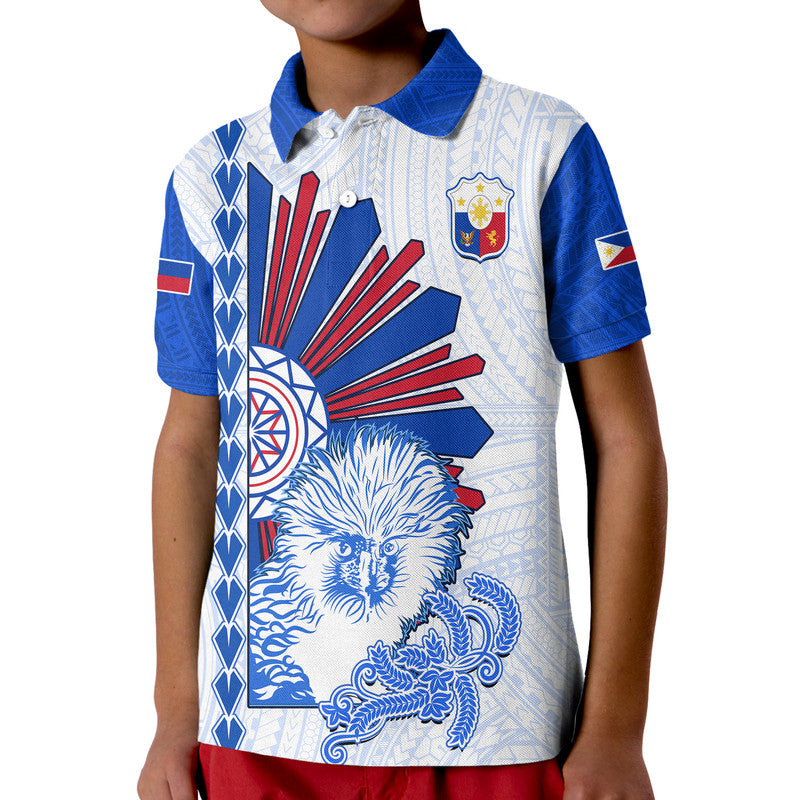 Custom Philippines Barong Polo Shirt Sun of Philippinas With Eagles LT9 - Polynesian Pride