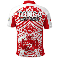 Tonga Rugby Sevens Polo Shirt Coat of Arms Tribal Polynesian Pattern LT9 - Polynesian Pride
