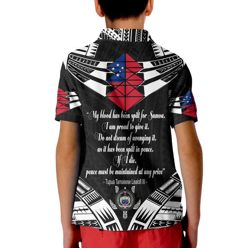 Samoa Black Saturday Polo Shirt 28 Dec 1929 Visual Arts Black LT9 - Polynesian Pride