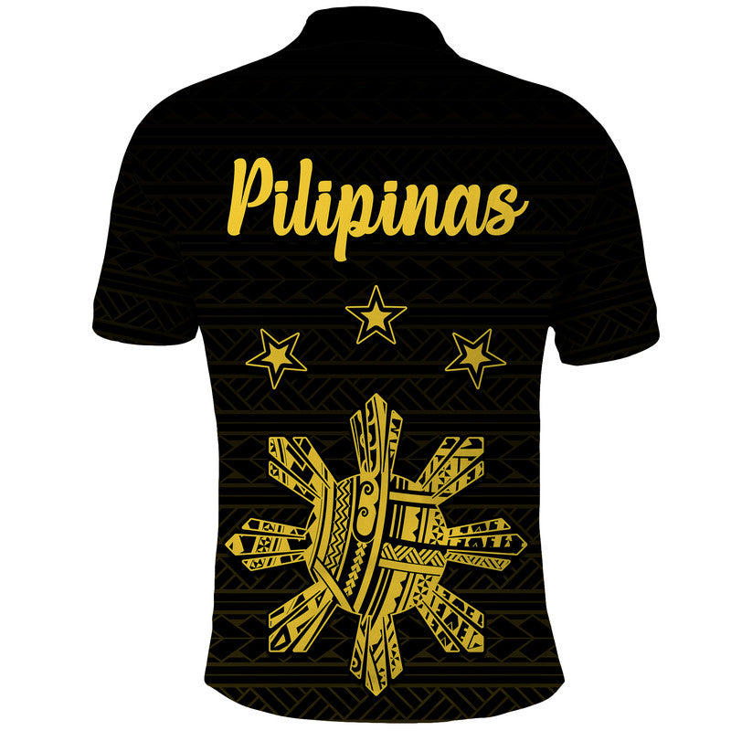 Philippines Eagle Barong Polo Shirt Filipino Eight Rayed Gold Sun LT9 - Polynesian Pride
