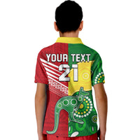 Custom Australia Kangaroos and Mate Maa Tonga Polo Shirt No2 LT9 - Polynesian Pride