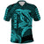 Hawaii Polo Shirt Shark and Turtle Mix Kakau Turquoise LT9 Turquoise - Polynesian Pride