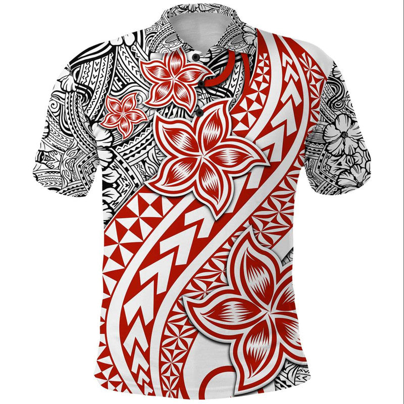 Traditional Polynesian Tribal Tattoo Retro Polo Shirt Red LT9 Red - Polynesian Pride