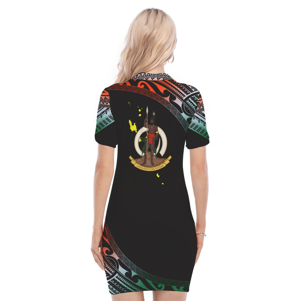 Vanuatu Proud To Be A Ni-Van - Polynesian Pattern Polo Dress - Penama Province LT7 - Polynesian Pride