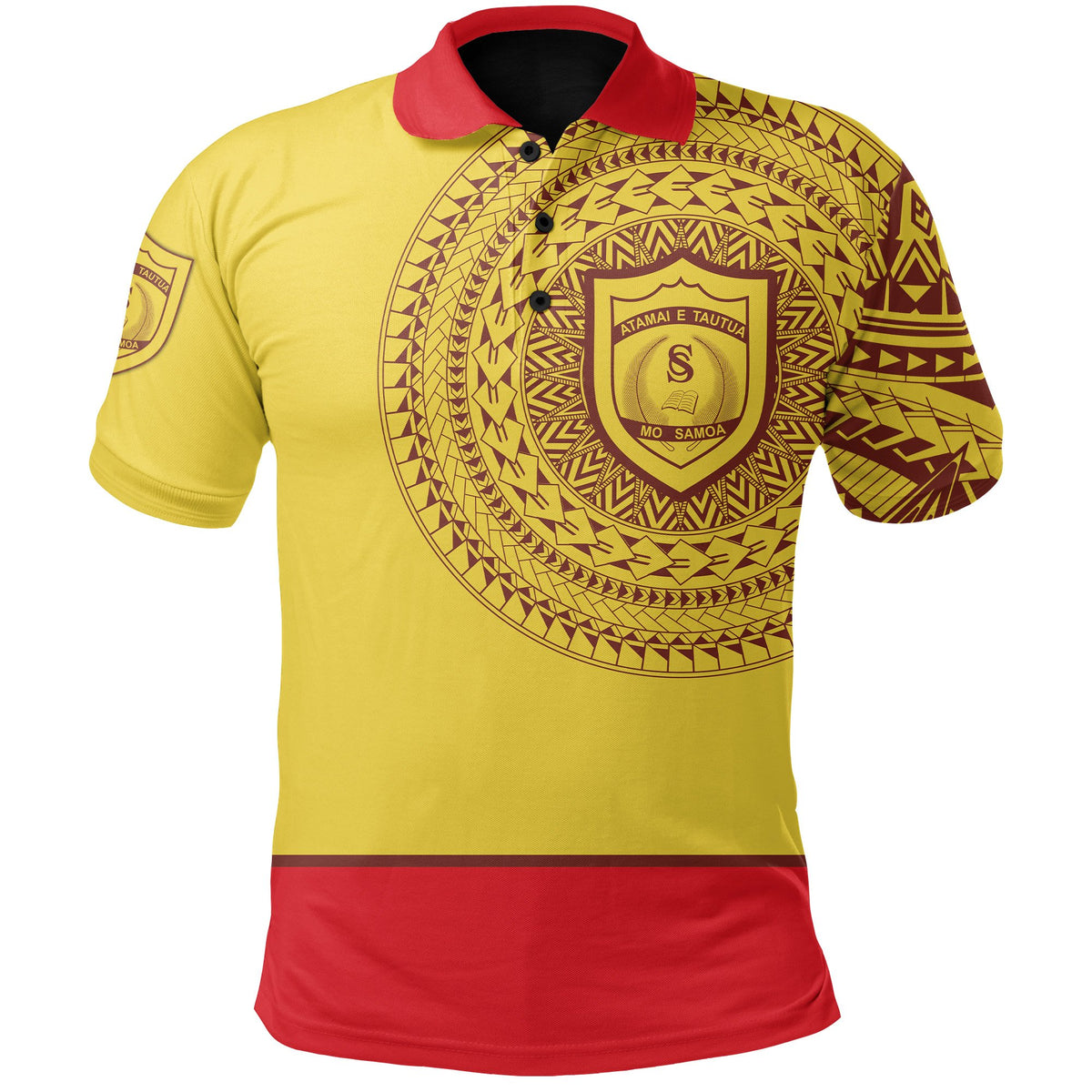 Custom Samoa College Polo Shirt Tattoo Style - Polynesian Pride