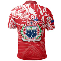 Samoa Polynesian Polo Shirt Independence Day Red Version - Polynesian Pride