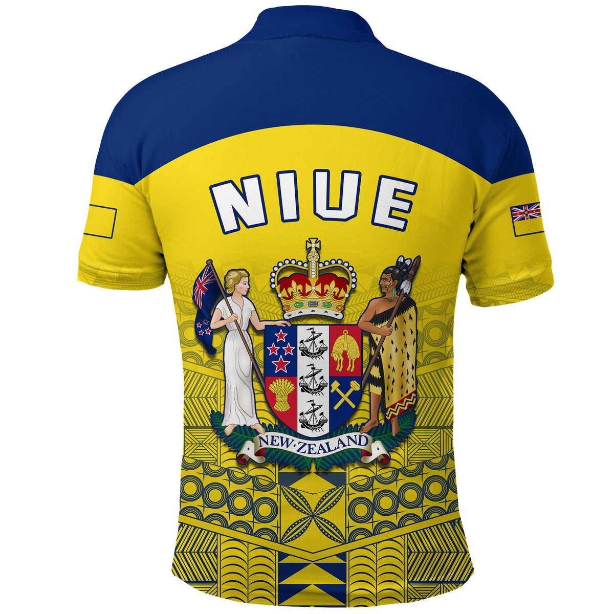 Niue Polo Shirt Rock of Polynesia (Golden) LT13 - Polynesian Pride