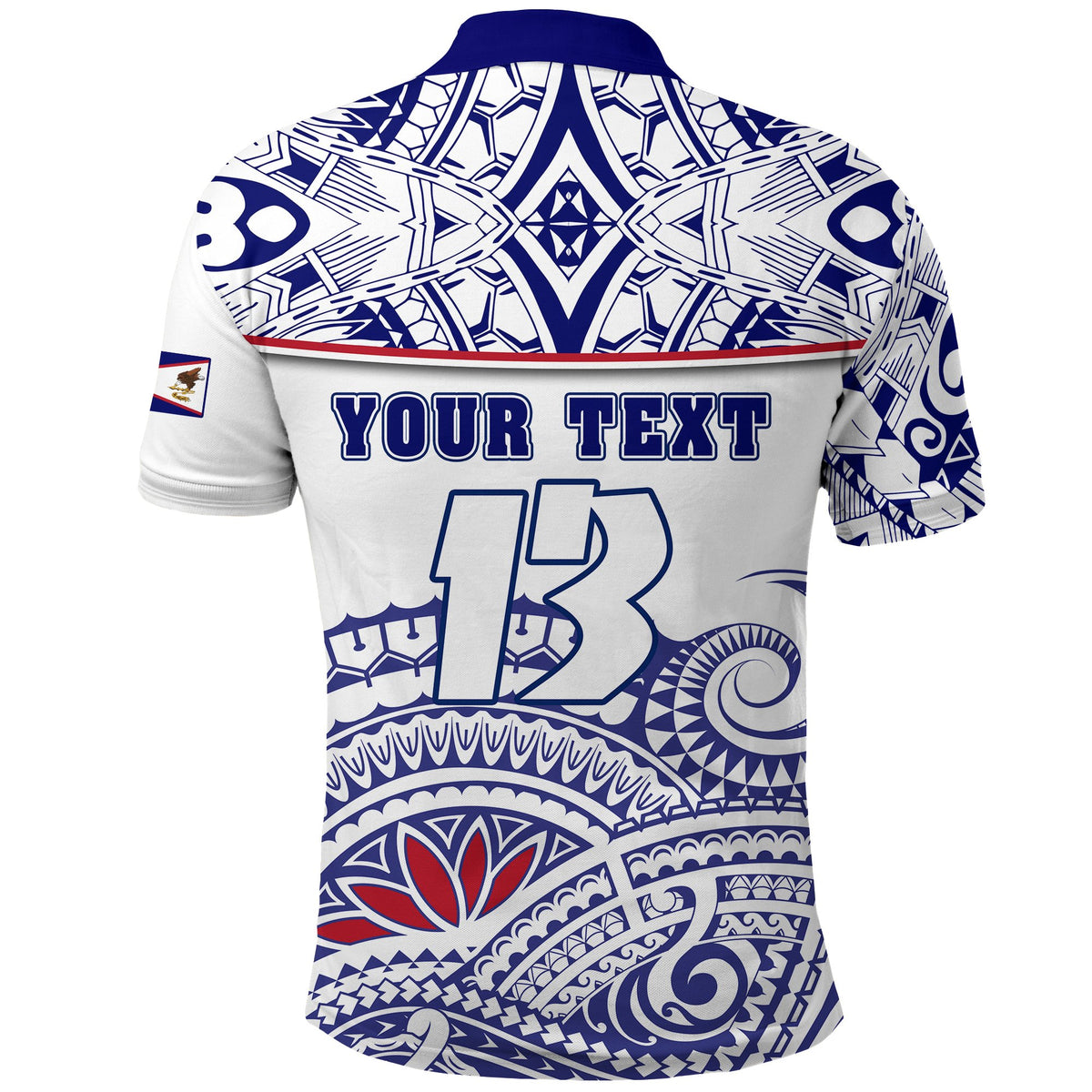 Custom American Samoa Rugby Polo Shirt Special Custom Text and Number - Polynesian Pride