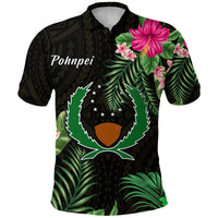 Pohnpei Micronesia Gold Polo Shirt Tropical Flowers LT13 Unisex Gold - Polynesian Pride