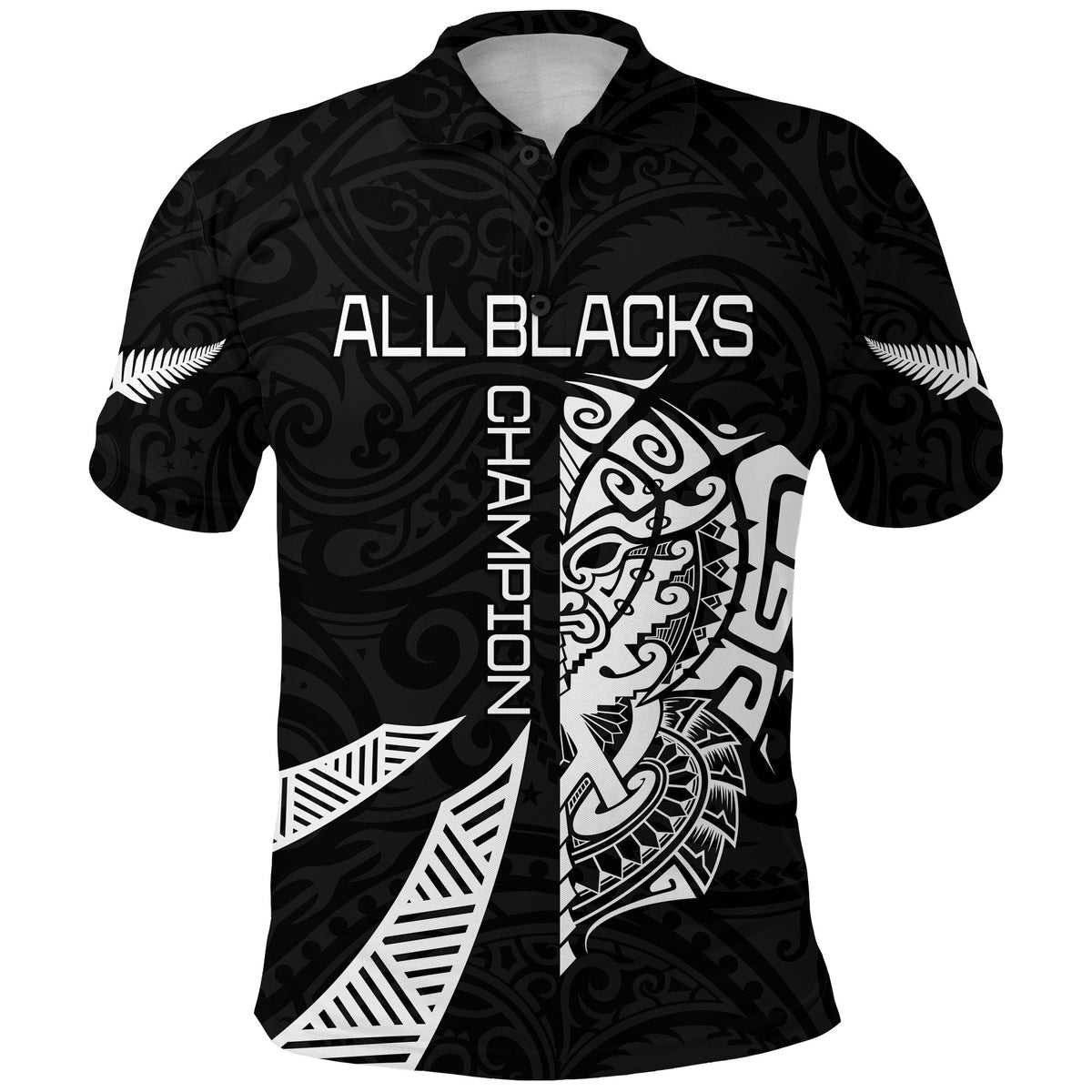 Custom New Zealand Rugby Polo Shirt Haka All Black mix Ta Moko LT13 - Polynesian Pride