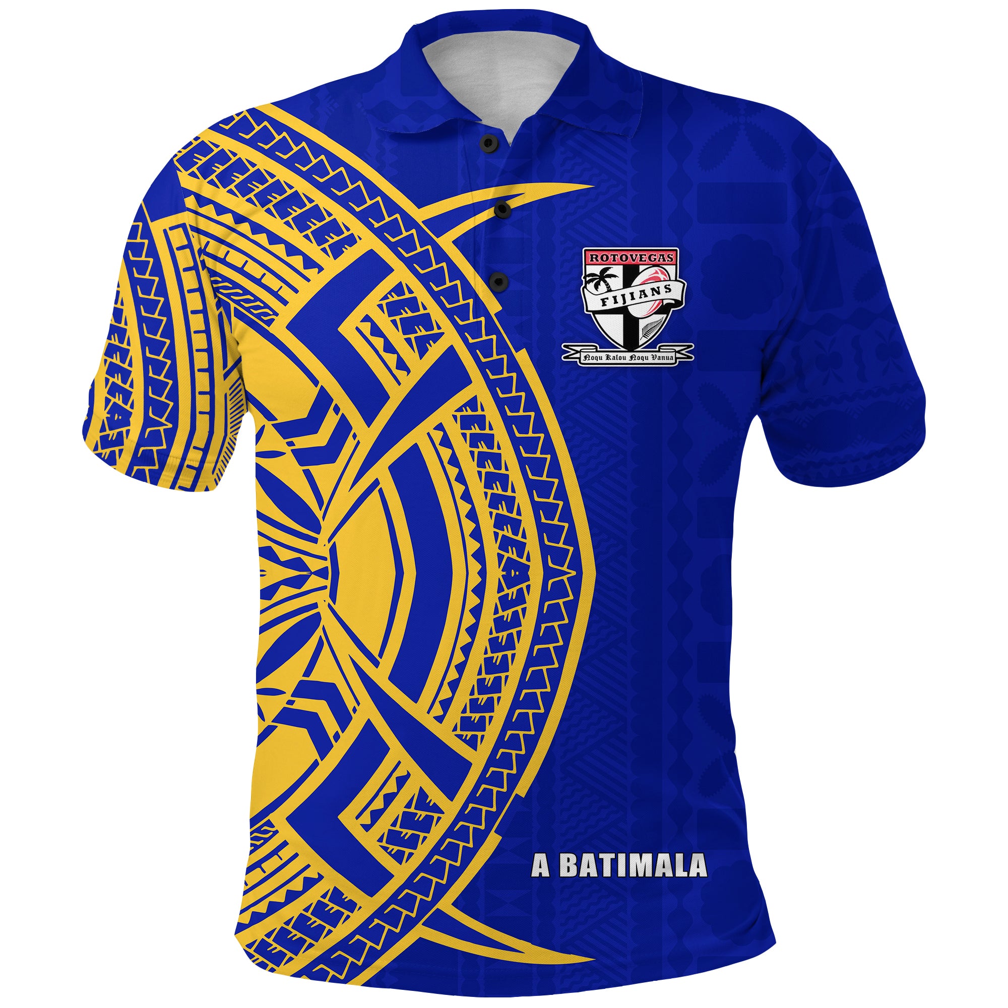 Rotorua Fijian Rugby Polo Shirt 03 LT13 Unisex Blue - Polynesian Pride