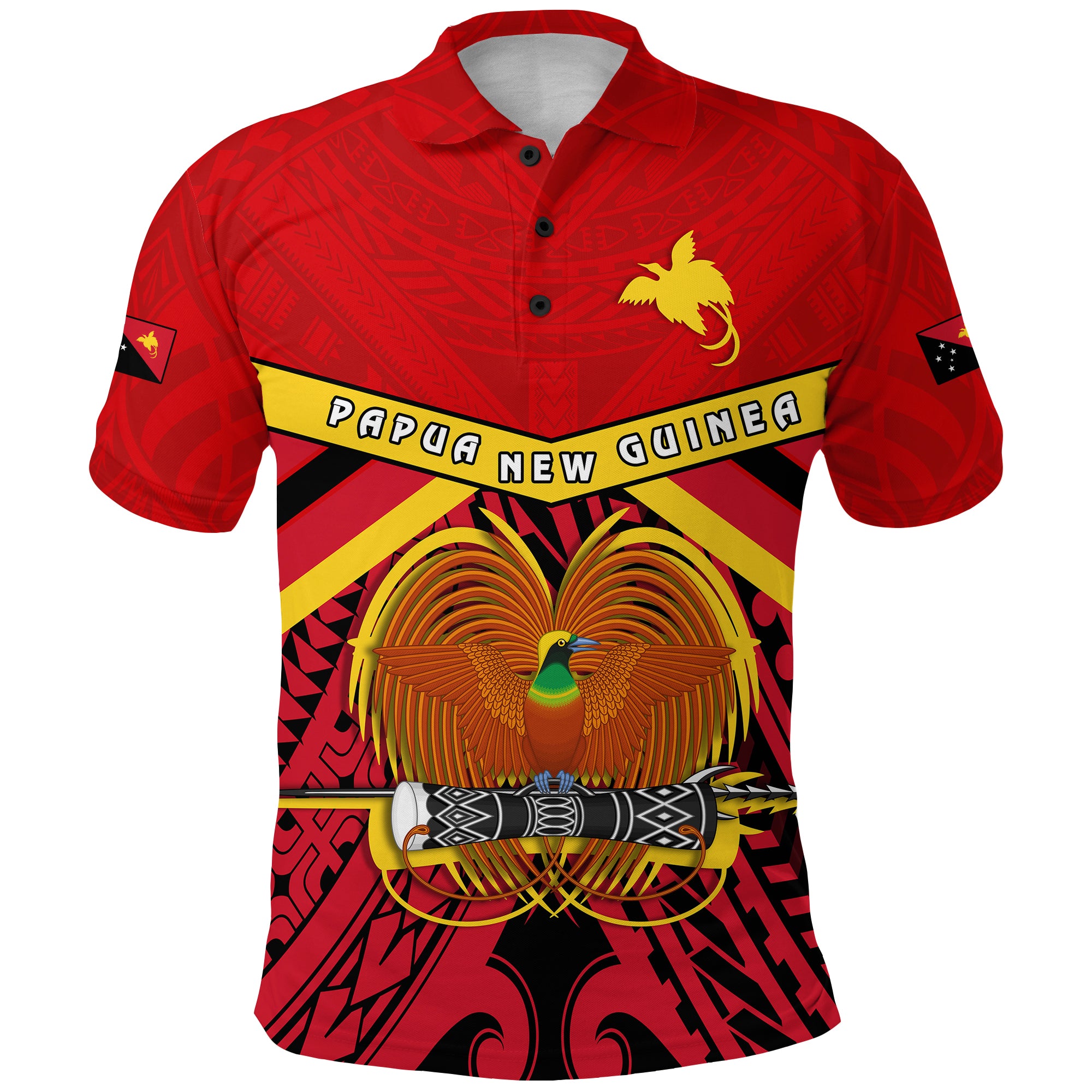 Papua New Guinea Polo Shirt the One and Only LT13 Unisex Red - Polynesian Pride