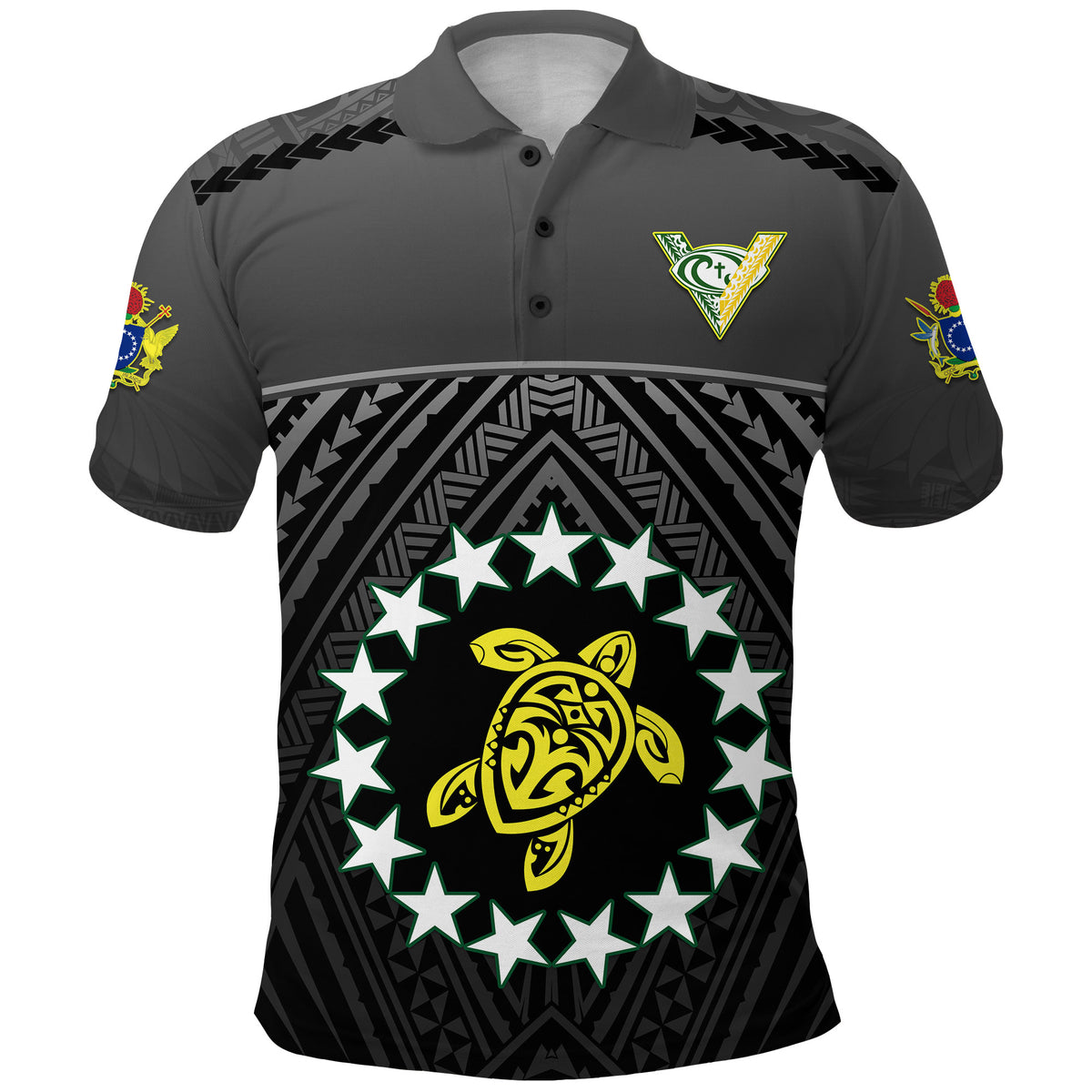 Custom The Kukis Polo Shirt Cook Islands Rugby Black Custom Text and Number LT13 - Polynesian Pride