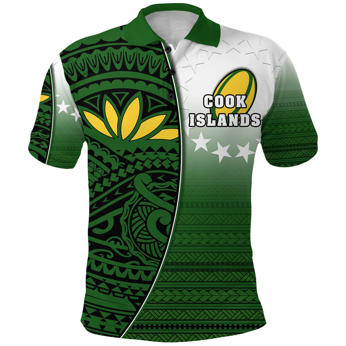 Custom Cook Islands Rugby Polo Shirt Impressive Version Custom Text and Number - Polynesian Pride