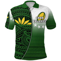 Custom Cook Islands Rugby Polo Shirt Impressive Version Custom Text and Number - Polynesian Pride