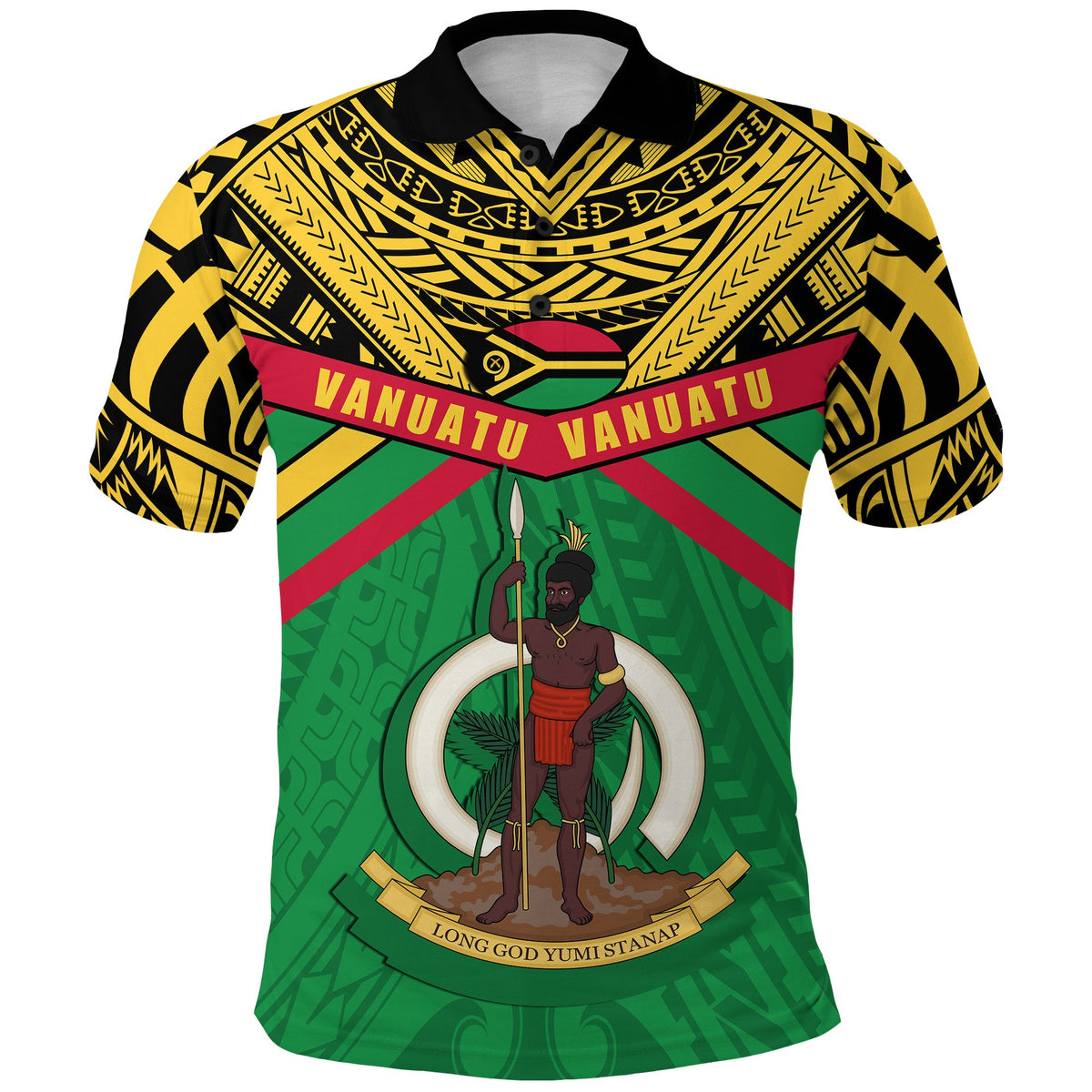 Vanuatu Polo Shirt Simple Coat Of Arms Rugby Unisex Green - Polynesian Pride