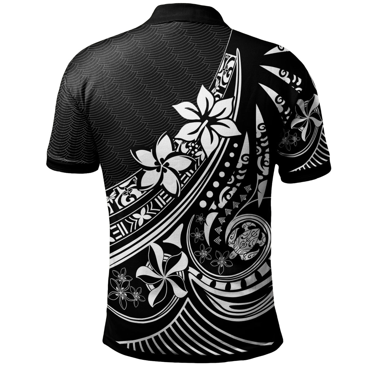 Pohnpei Polynesian Chief Polo Shirt Black Version - Polynesian Pride