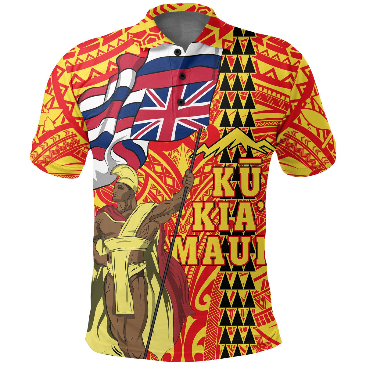 Hawaiian King Defend Mauna Kea Polo Shirt - Polynesian Pride