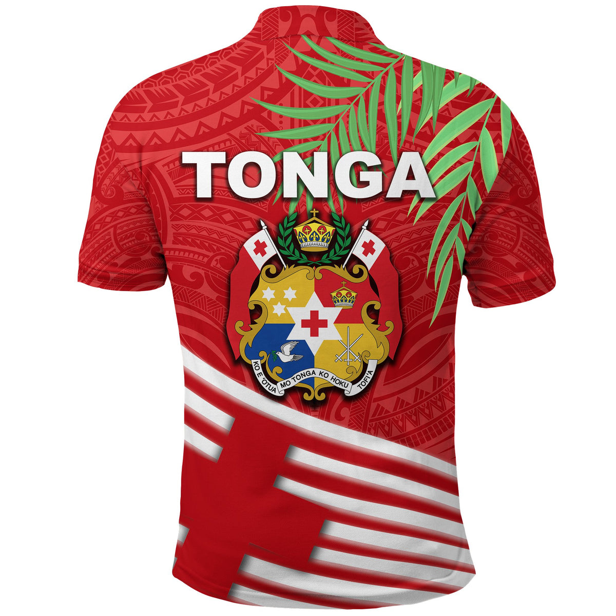 Tonga Polo Shirt Coconut Leaves Rugby Style - Polynesian Pride