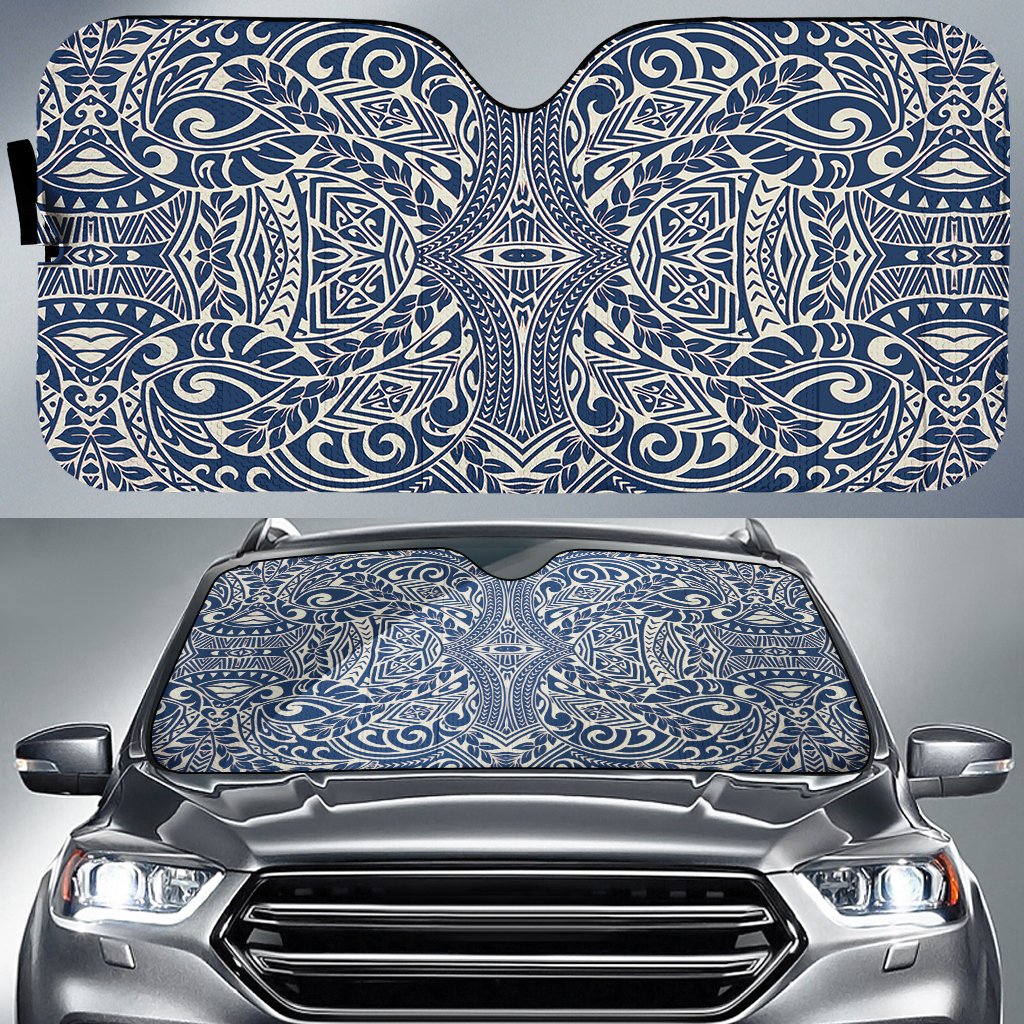 Polynesian Culture Car Sun Shade Auto Sun Shade Universal Fit Blue - Polynesian Pride