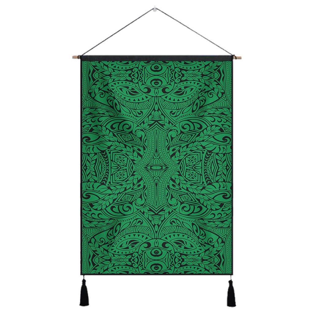 Polynesian Culture Green Hanging Poster - AH Hanging Poster 43 x 65 cm Cotton And Linen - Polynesian Pride