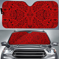 Polynesian Culture Car Sun Shade Auto Sun Shade Universal Fit Red - Polynesian Pride