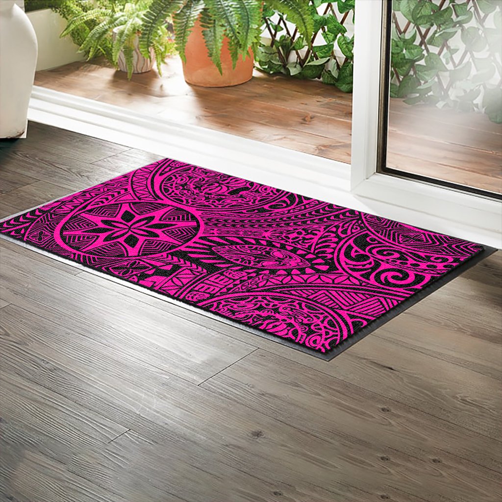 Polynesian Hawaiian Style Tribal Tattoo Pink Hawaii Door Mat - Polynesian Pride
