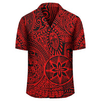 Polynesian Hawaiian Style Tribal Tattoo Red Hawaiian Shirt - Polynesian Pride