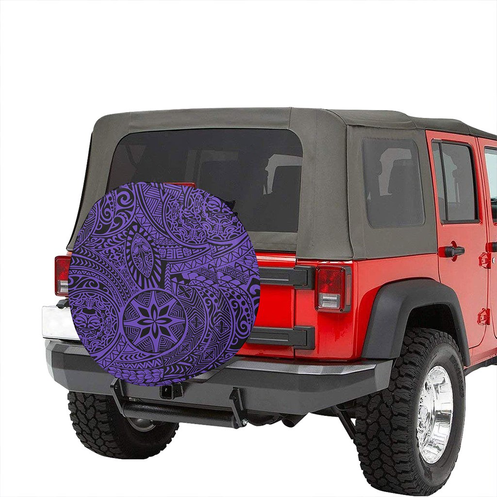 Polynesian Hawaiian Style Tribal Tattoo Violet Hawaii Spare Tire Cover - Polynesian Pride