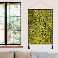 Polynesian Hawaiian Style Tribal Tattoo Yellow Hanging Poster - AH Hanging Poster 50 x 75 cm Cotton And Linen - Polynesian Pride