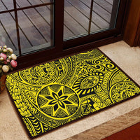 Polynesian Hawaiian Style Tribal Tattoo Yellow Hawaii Door Mat - Polynesian Pride
