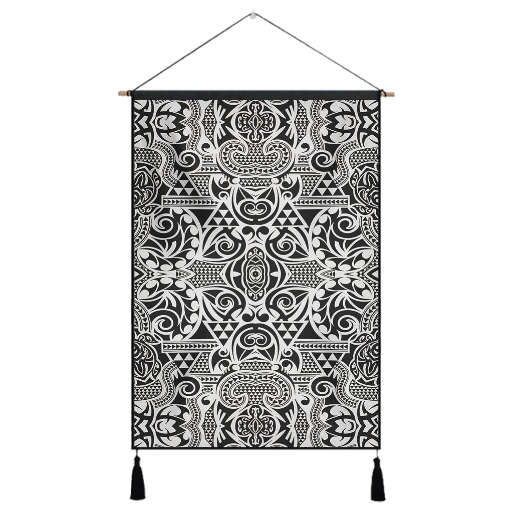 Polynesian Kakau Turtle Hanging Poster - AH Hanging Poster 43 x 65 cm Cotton And Linen - Polynesian Pride