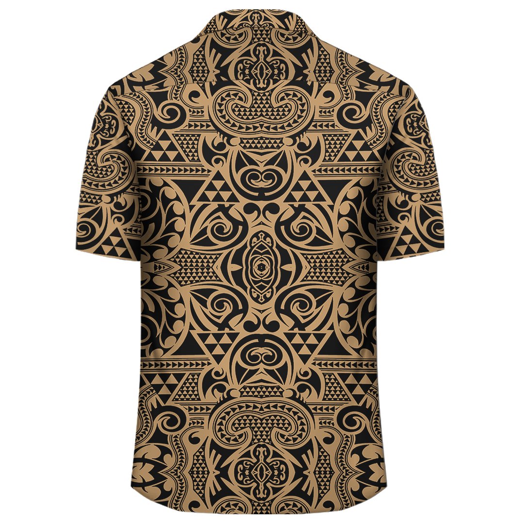 Polynesian Kakau Turtle Gold Hawaiian Shirt - Polynesian Pride