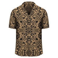Polynesian Kakau Turtle Gold Hawaiian Shirt - Polynesian Pride