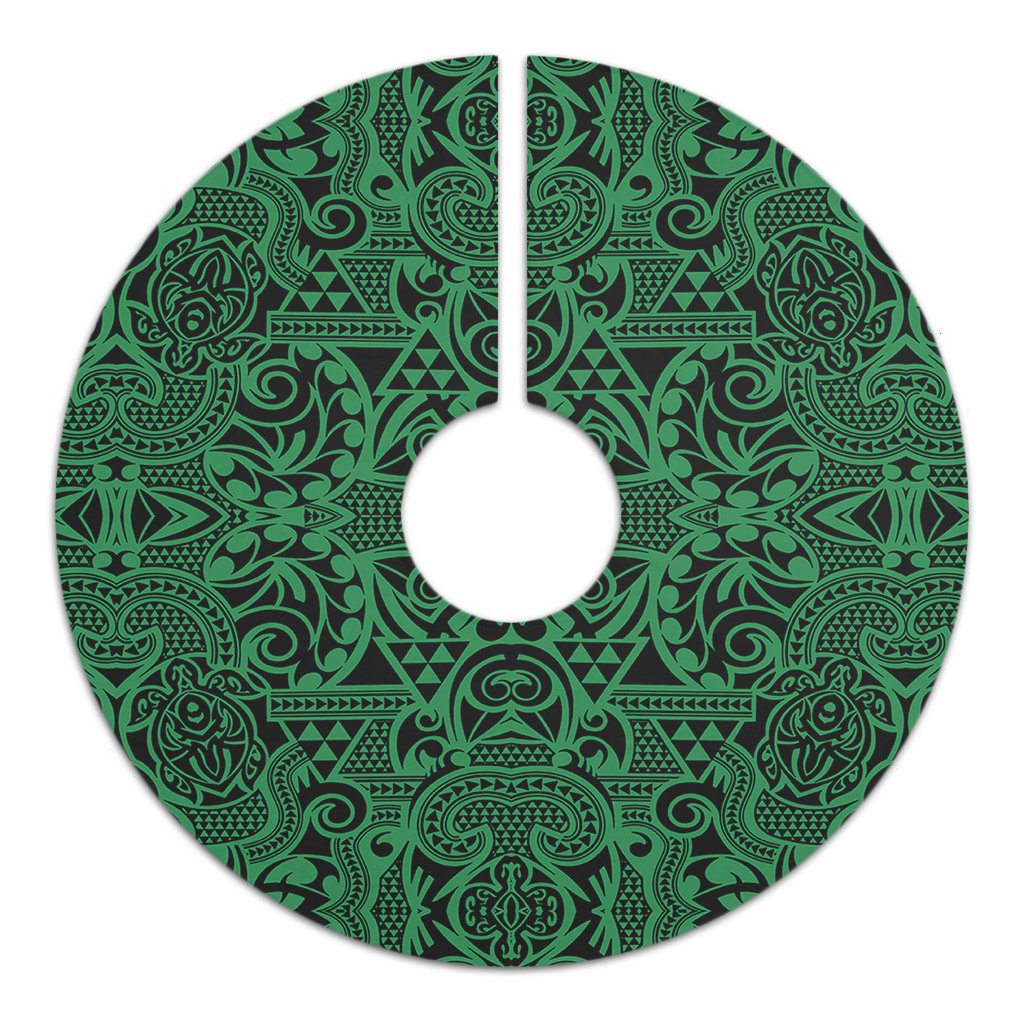 Polynesian Kakau Turtle Green Tree Skirt - Polynesian Pride
