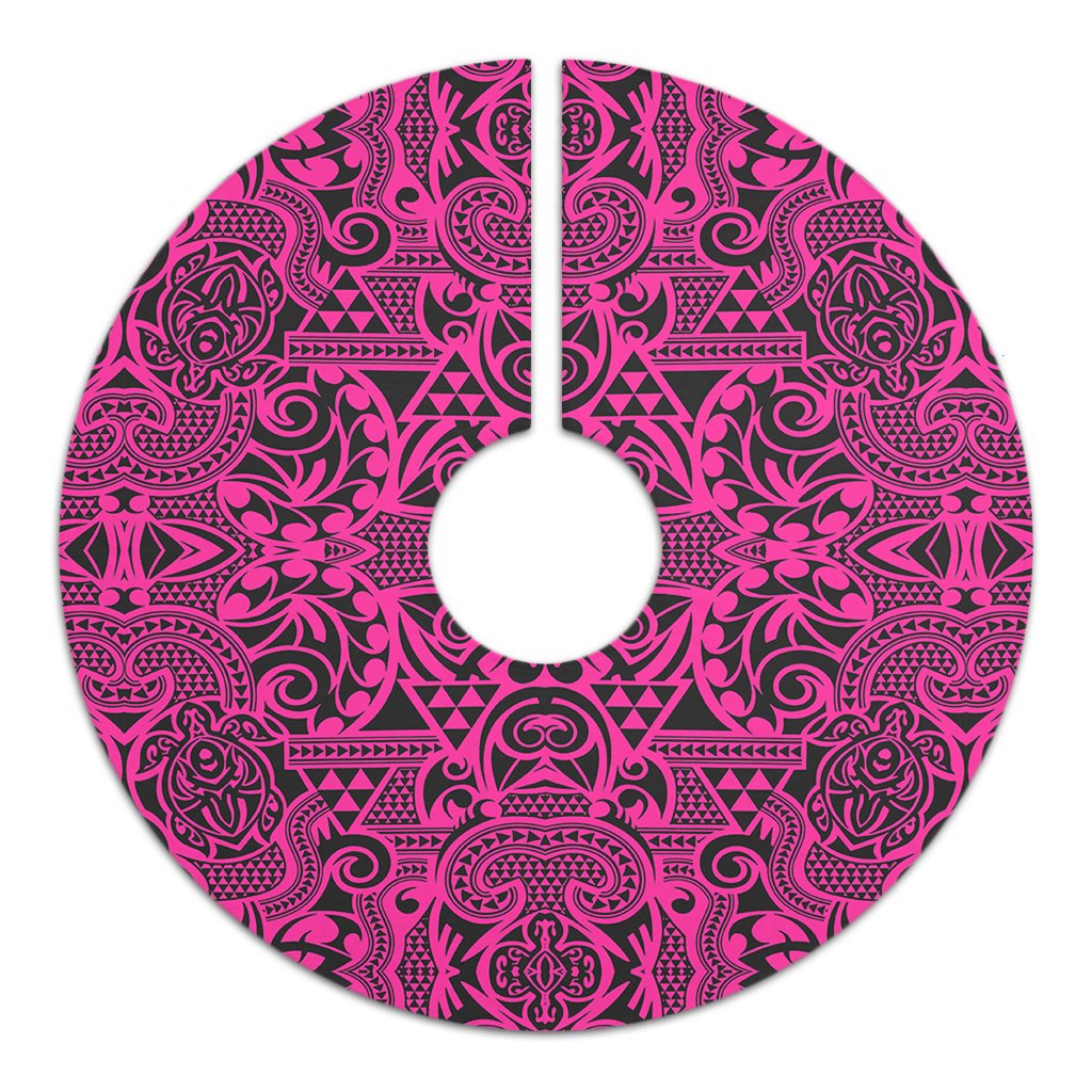 Polynesian Kakau Turtle Pink Tree Skirt - Polynesian Pride