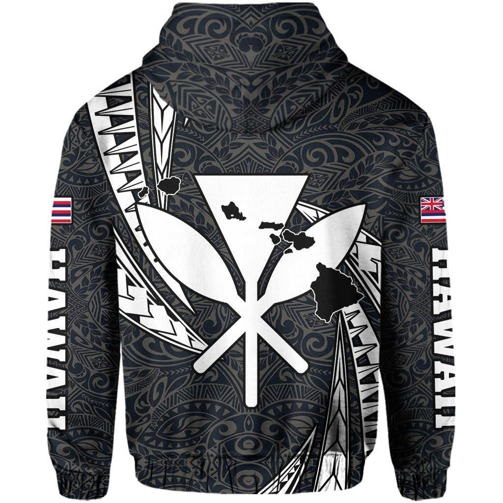 Polynesian King Culture Blue White Hoodie (Zip up) Mega Style - Polynesian Pride